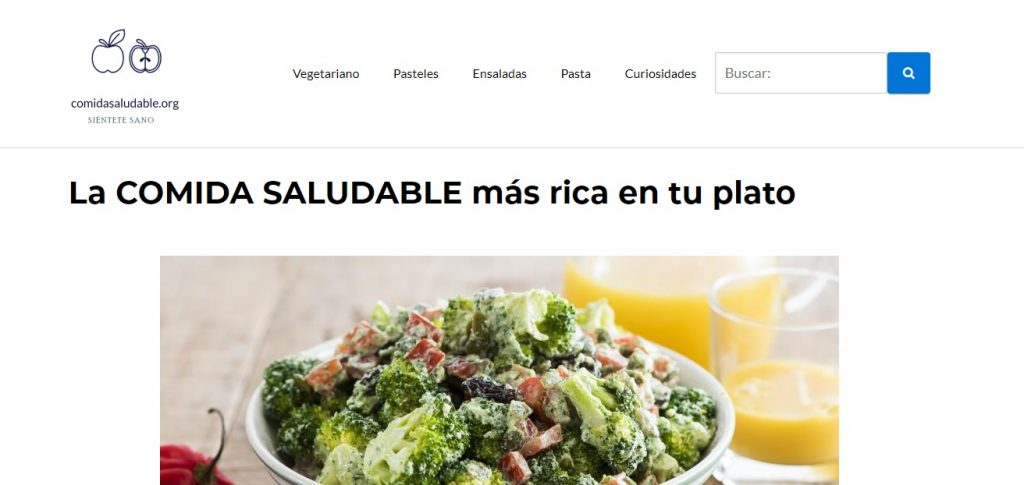 comidasaludable.org - Web Ardilla - SeoDeseo
